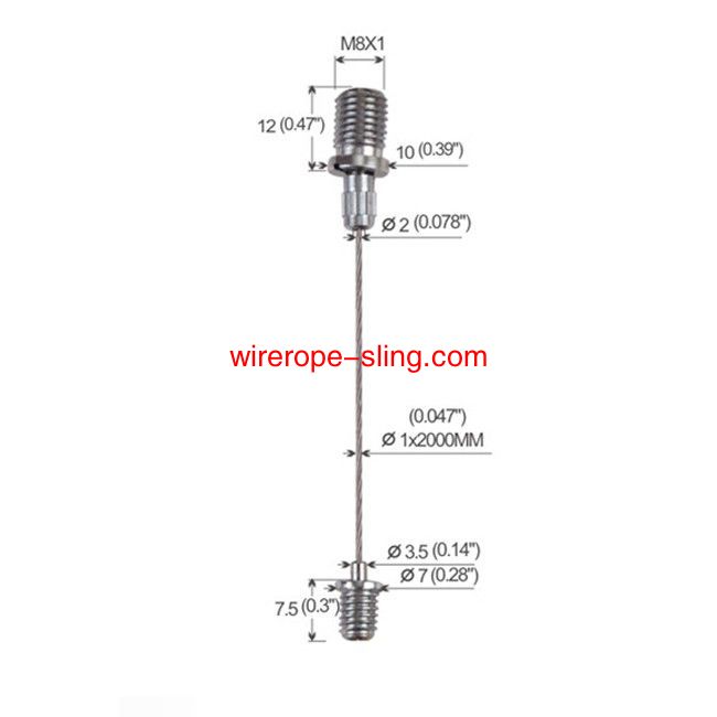 Adjustable Safety Panel Light Wire Hanging Kits System Chrome Plated YW86001