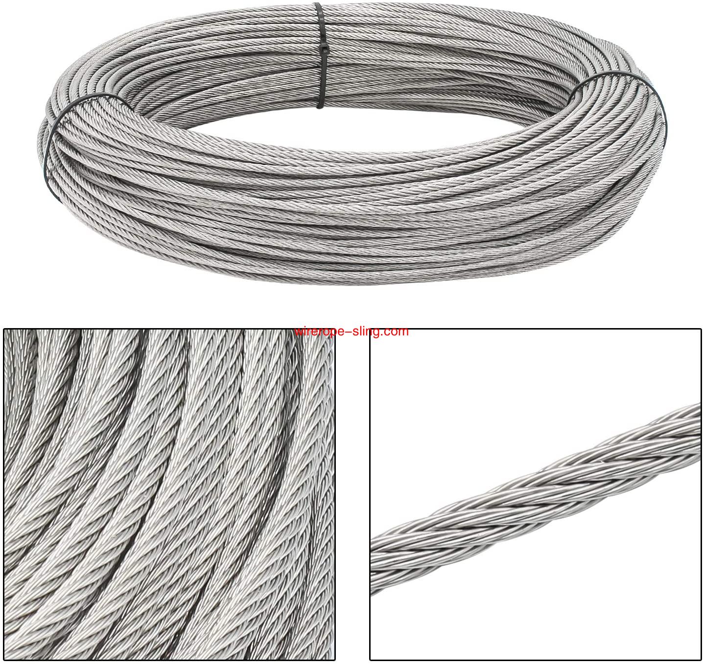 T316 Marin Grade 3mm Stainless Steel Aircraft Wire Rope Cable for Railing, Decking, DIY Balustrade, 100 Feet
