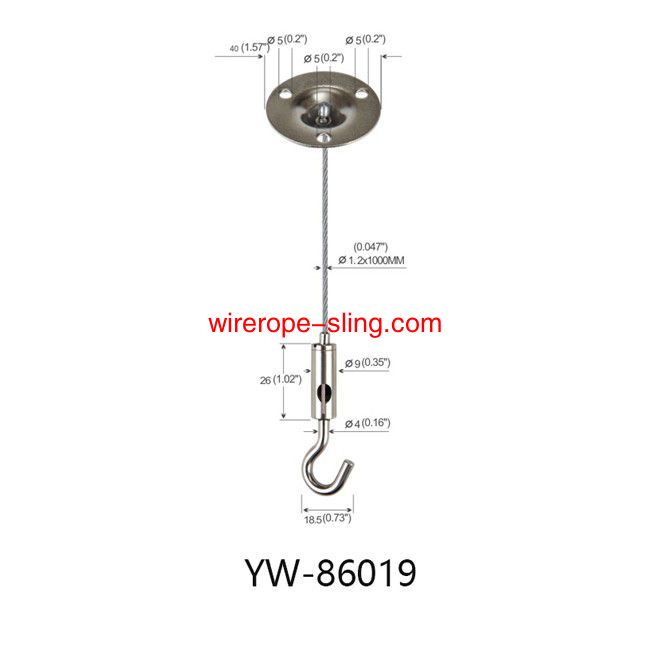 Brass Steel Three Holes Suspended Cable Lighting System With A Hook Gripper YW86019