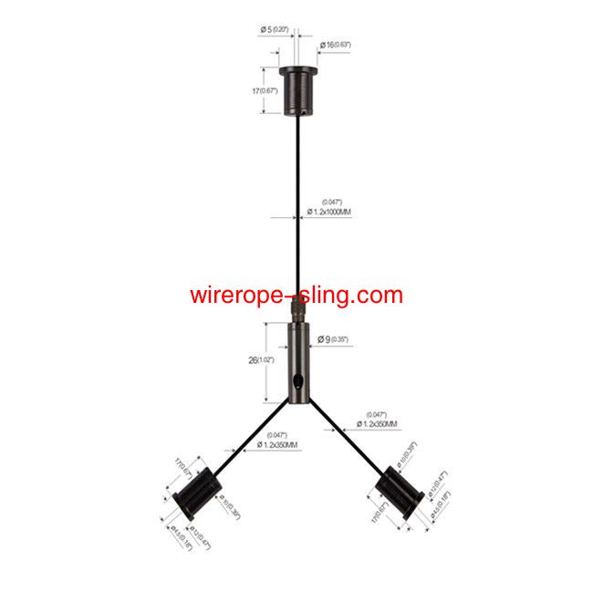 LED Panel Light Wire Rope Cable Hanging Kit Brass Plated Black Y-Fits YW86034