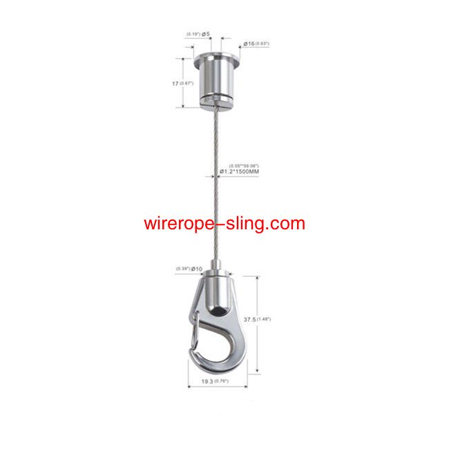 Suspended Wire Rope Cable Lighting Kit With Lobster Gripper Hook YW86335
