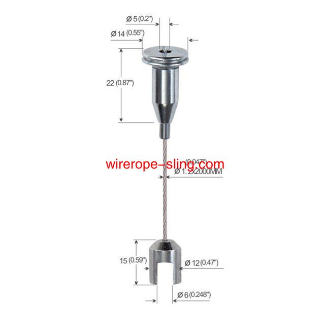 Acoustic Panel Wire Hanging System Up Adjustable 2000mm Length YW86004