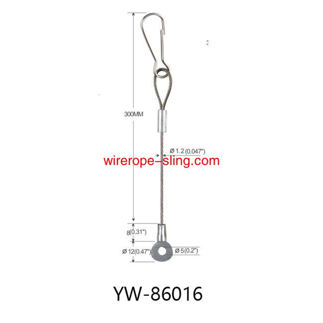 Wire Rope Hanging System Assembly With M5 Male Thread Use For Sling YW86015