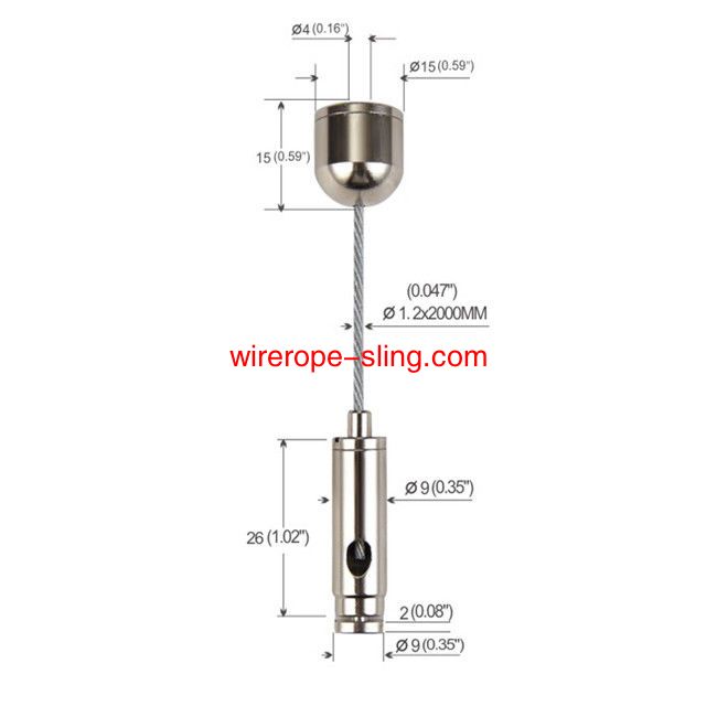 1.2mm Cable Suspension Hanging Kit Nickel Plated Brass YW86006