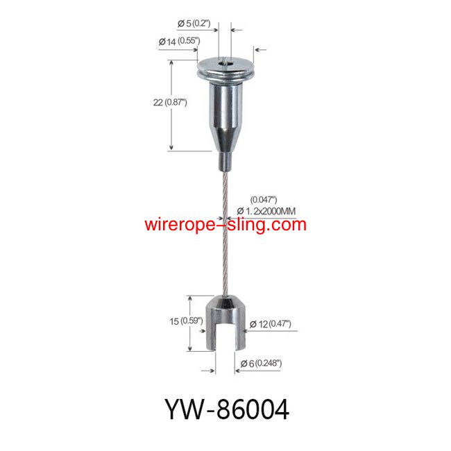 Acoustic Panel Wire Hanging System Up Adjustable 2000mm Length YW86004