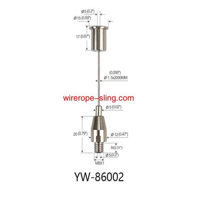 Flexible Size Wire Rope Hanging Systems For Lighting Fixture YW86002