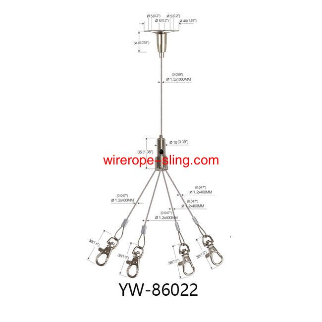 Y Type Nickel Plated Brass Art Cable Hanging And Picture Suspension Hanging Kit YW86021