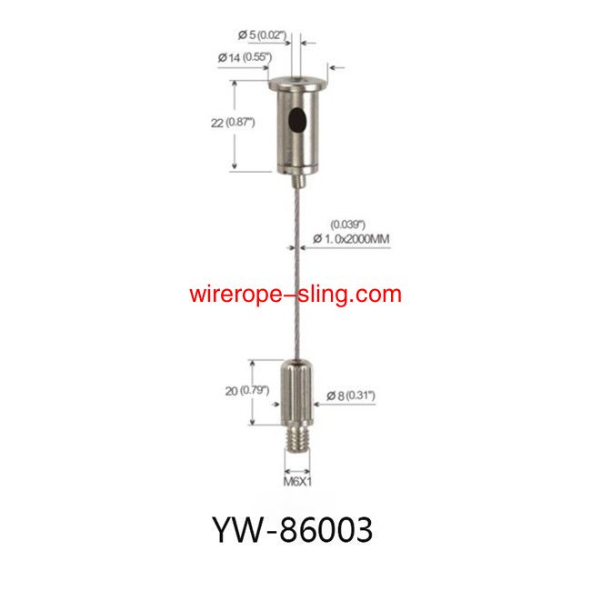Adjustable Safety Panel Light Wire Hanging Kits System Chrome Plated YW86001