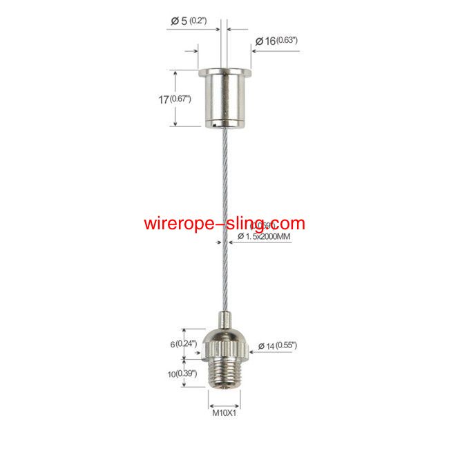 Brass Ceiling Cable Hanging System Light Suspension Kit With M10 Thread YW86012