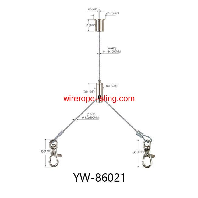 Brass Steel Three Holes Suspended Cable Lighting System With A Hook Gripper YW86019