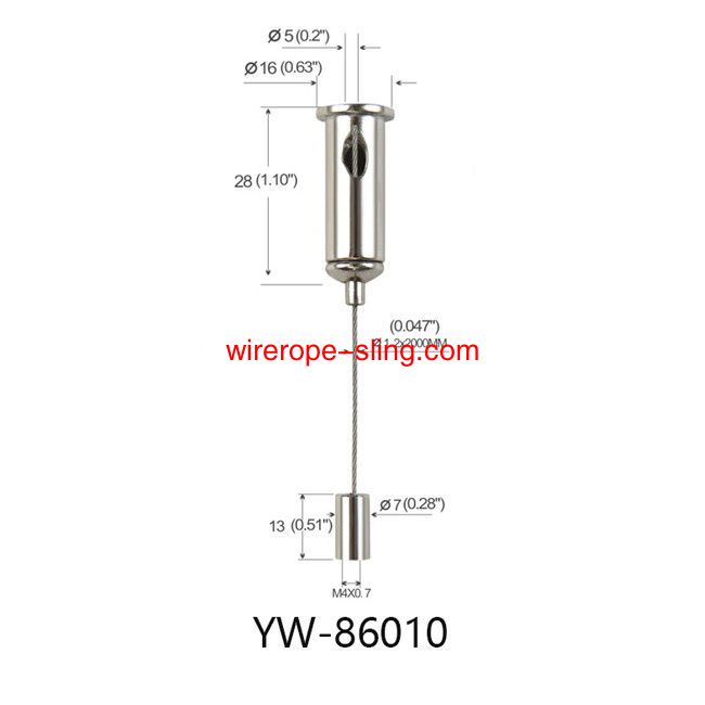 Brass Ceiling Attachment M6 Thread Wire Suspension System With Knurling YW86009