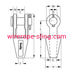 US Standard Marine Rigging Hardware Galvanized Finish G416 Grooved Open Spelter Socket