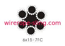 Bundling Galvanized Steel Wire Rope Round 6 X 15 + 7fc With High Flexibility
