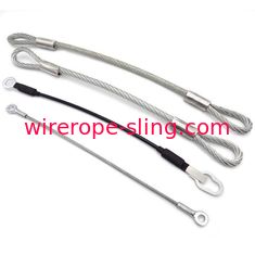 High Strength Clear Wire Rope Sling 100mm -3000mm With Soft Eye Loops