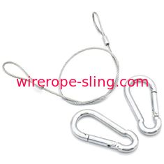 Security Lanyard Line 430 Stainless Steel Wire Rope Slings With Eye & Hook