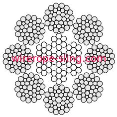 8X36WS Linear Contact Steel Wire Rope Abrasion Resistant With High Strength