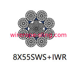 Derricking Steel Rope Cable 8 X 55 Sws Durable With Galvanized Surface