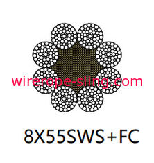 Derricking Steel Rope Cable 8 X 55 Sws Durable With Galvanized Surface