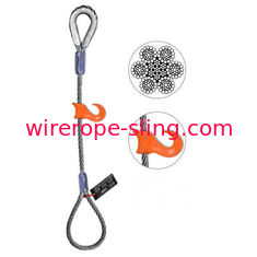 Sliding Choker Hook Steel Lifting Slings Flemish Eye Loop To Heavy Duty Thimble