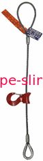 Sliding Choker Hook Steel Lifting Slings Flemish Eye Loop To Heavy Duty Thimble