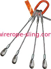 Heavy Duty Four Leg Wire Rope Sling Thimble - To - Thimble Oblong Master Link