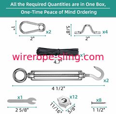 Vinyl - Coated 304 Stainless Wire Rope Assemblies With Fittings For Construction