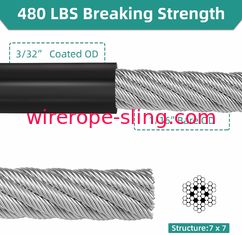 Black Vinyl Coated Stainless Wire Rope Assemblies For Backyard Patio And Pool