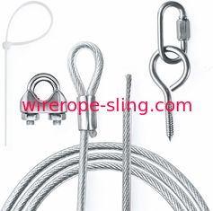 Galvanized Wire Rope Assemblies Zip Ties TurnBuckles Wire Crimp Screw Hooks Include