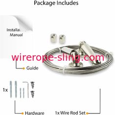 Wallniture Curtain Drape Stainless Steel Wire Rope Set With 24 Clips Multi - Purpose