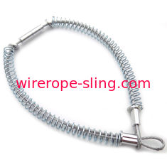 10mm Spring Through Stainless Wire Rope Sling Whips Check Safety Cable