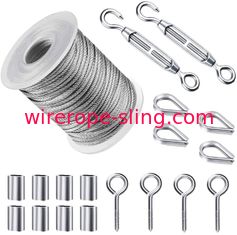 Turnbuckle Wire Tensioner 2mm X 50 FT Wire Rope With Pvc Coating