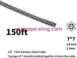 DIY Balustrade Handrail 7x7 150ft 2.5 Mm Wire Rope