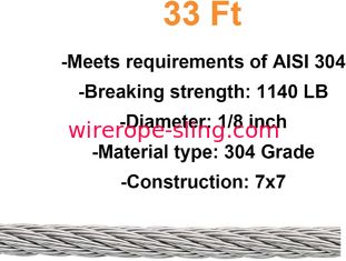 Cable Railing Kits 1/8" 33Ft 1.5 Mm Wire Rope