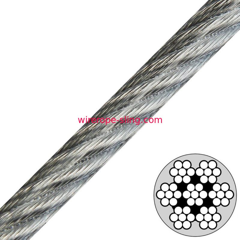 7x7 Coated Stainless Steel Wire Rope Twisted Flexibility Impact Resistance