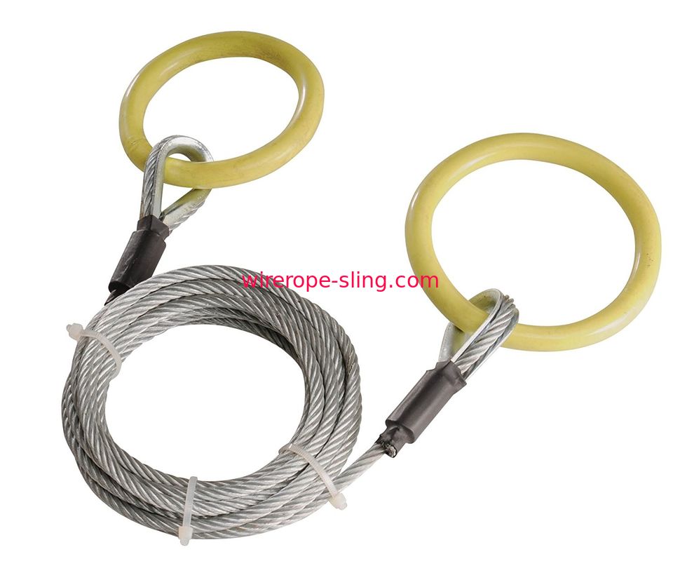 Timber Tuff Logging Choker Cable , Thimble Eye Sling TMW - 38 With Tow Ring
