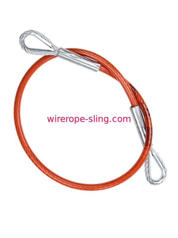 Red Pvc Coated Steel Cable Impact Toughness Various Terminations For Versatility