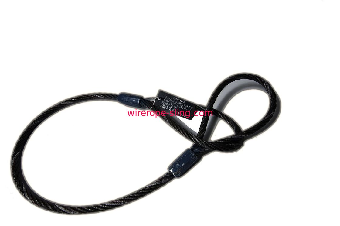 12mm Wire Rope Sling Vinyl Coated Braided Steel With Sealed Looped Ends