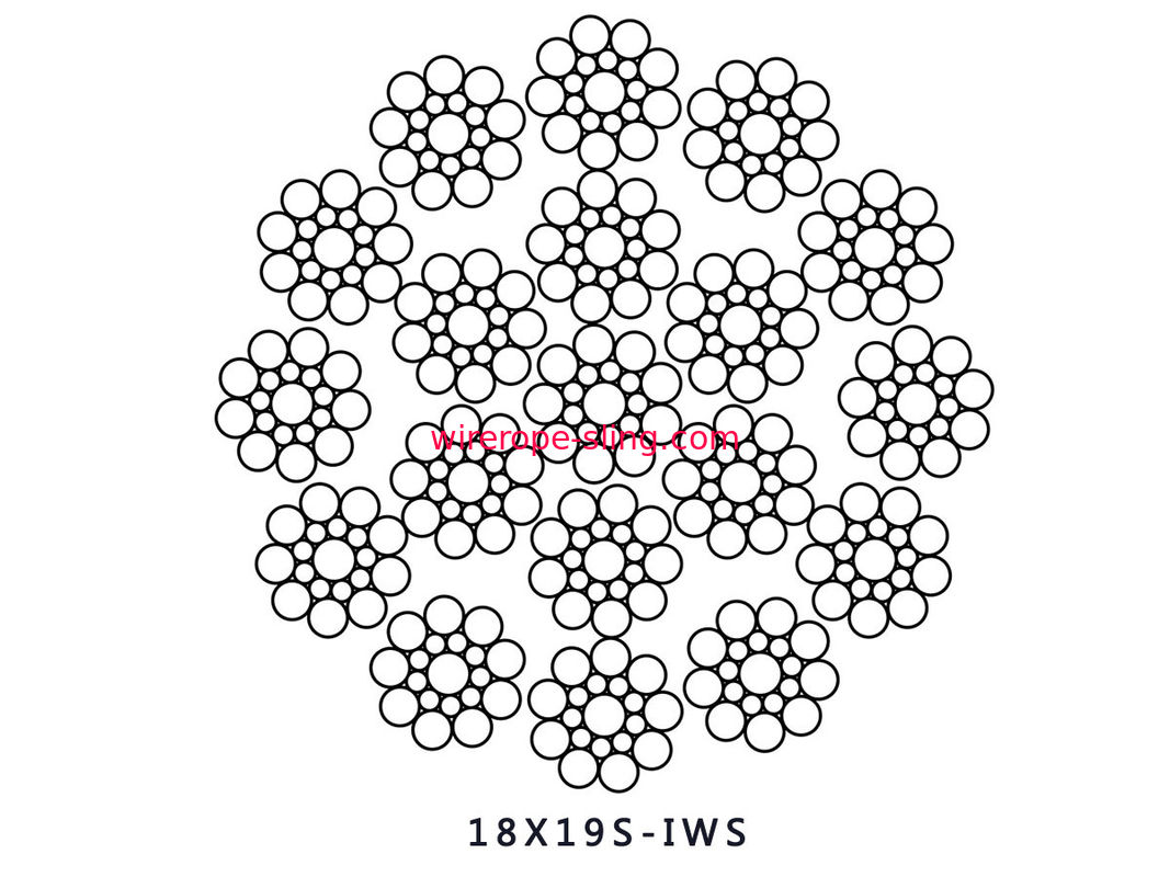 18X19S IWS Steel Wire Rope Anti Fatigue Strength With Wooden Reel Packing