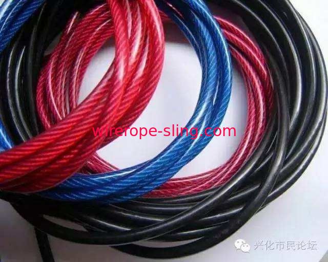 Zinc Plated Nylon Coated Wire Rope AISI Standard Steel For Mining Cableway