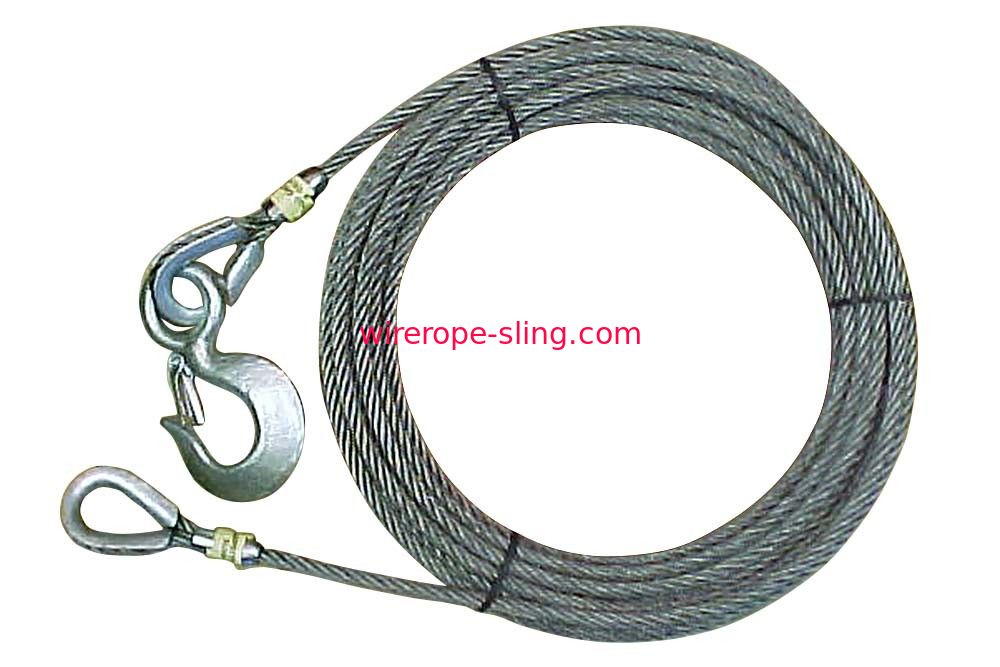 BA Products Super Strong 4-S3850LH Super Swage 3/8 x 50 Winch Cable with Self Locking Swivel Hook 6 x 26 IWRC Wire Rope for Wrecker Rollback Tow Truck Crane etc. 