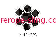 Bundling Galvanized Steel Wire Rope Round 6 X 15 + 7fc With High Flexibility