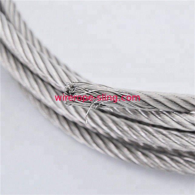 Highly Flexible Strand Stainless Steel Wire Rope Marine Grade 7 X 19