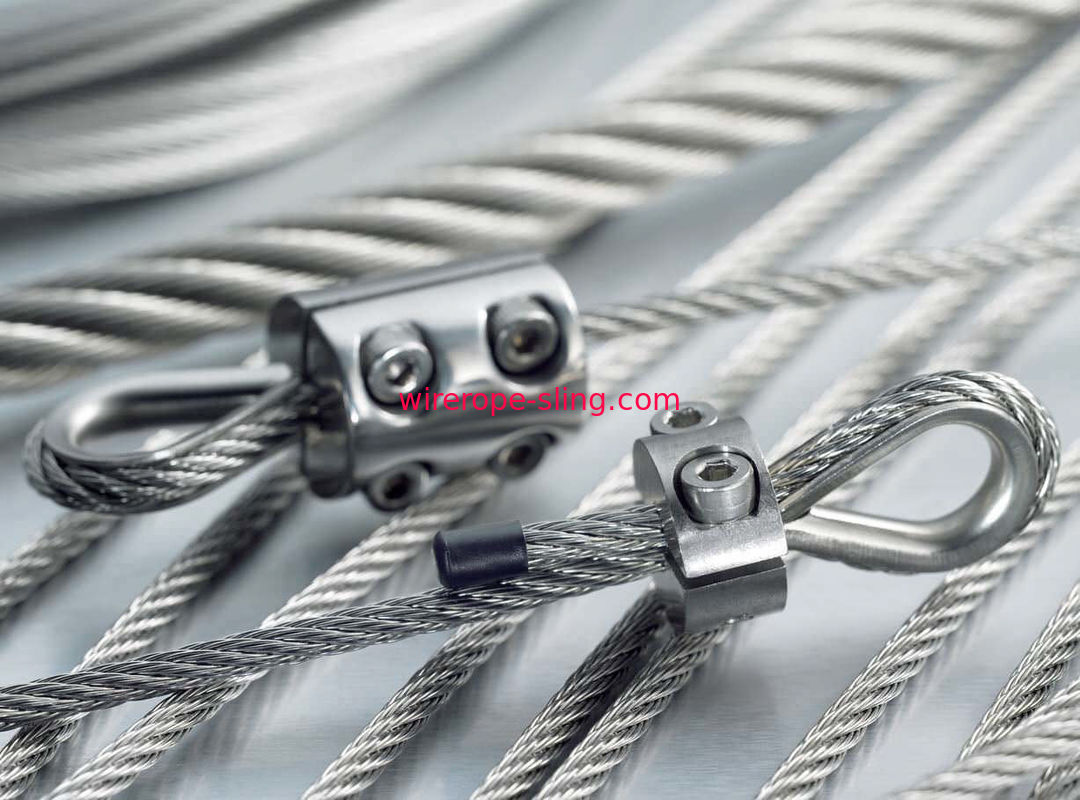 4.8mm Steel Wire Rope Sling Cable Assemblies With Clip / Eye Hook Thimble