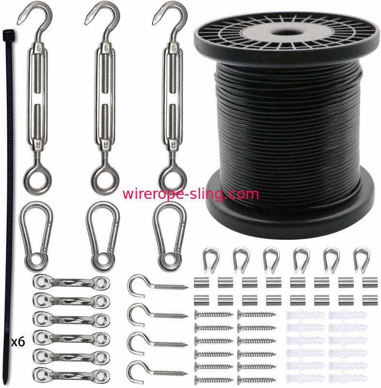 Globe String Light Suspension Kit Wire Rope Assemblies Cable Turnbuckle And Hooks