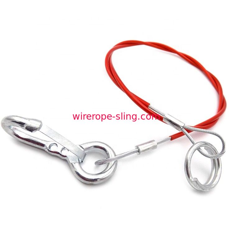 PVC Coating Stainless Wire Lifting Steel Cable Sling Assemblied Hook And  Ring