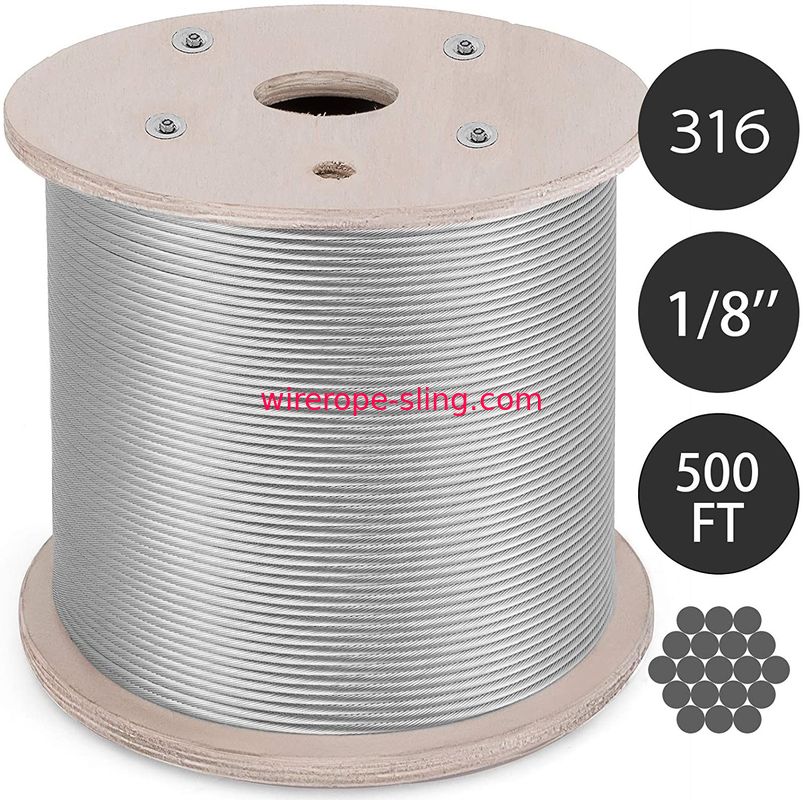 500Ft Railing Decking Aircraft 1x19 Stainless Steel Wire Rope