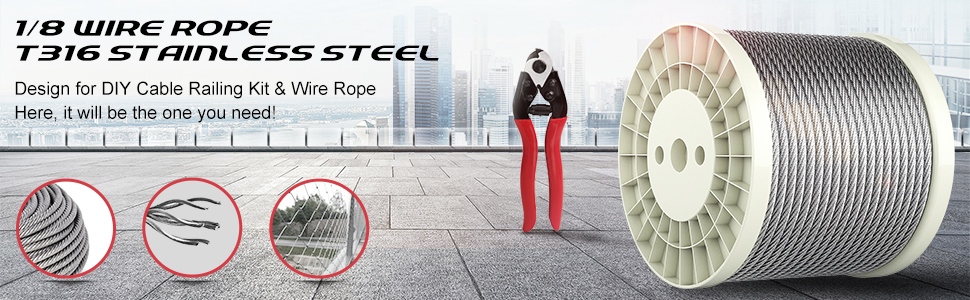 LuckIn -Specialized Design for DIY Cable Railing Kit & Wire Rope