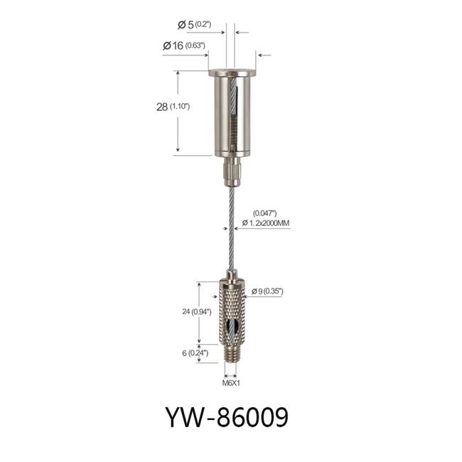 Brass Ceiling Attachment M6 Thread Wire Suspension System With Knurling YW86009 0