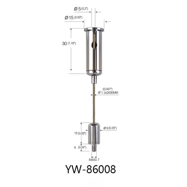 M4 Screw Chrome Plated Brass Wire Cable Display System Adjustable YW86008 0