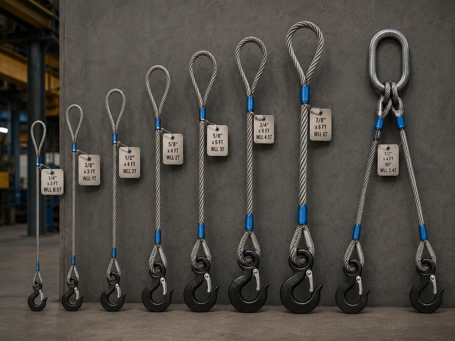 Custom Wire Rope Sling with Hook Options Custom Wire Rope Sling with Hook Options